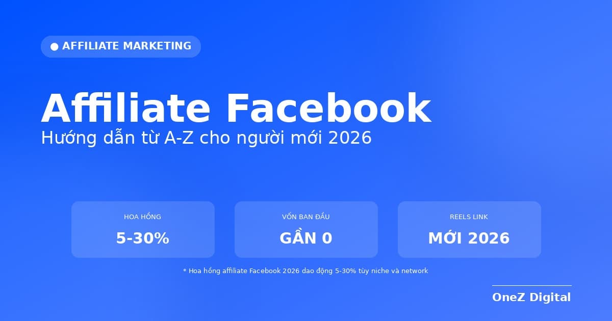Affiliate Facebook 2026 — hướng dẫn từ A đến Z cho người mới