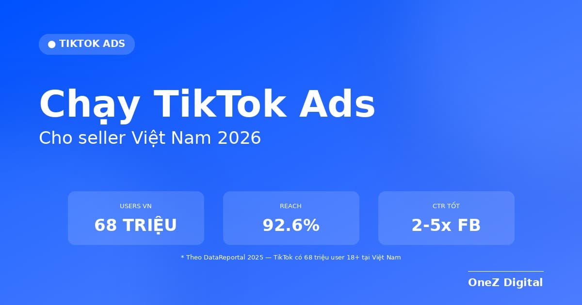 Chạy TikTok Ads cho seller Việt Nam 2026 — chiến lược ROAS 3x từ đầu