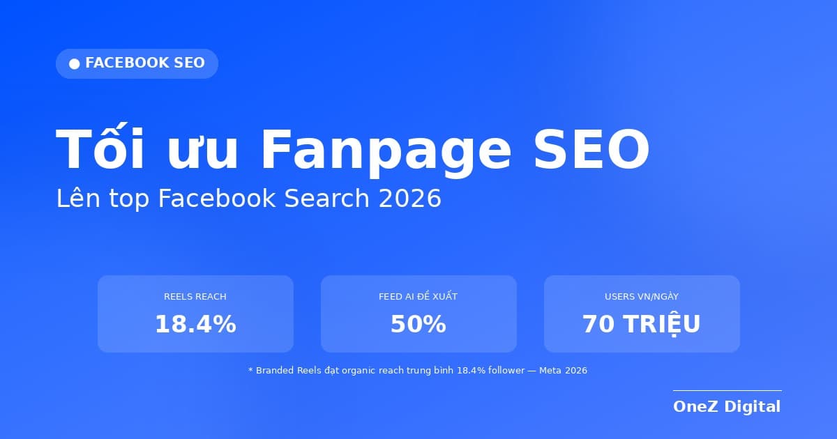 Tối ưu Fanpage chuẩn SEO 2026 — chiến lược lên top Facebook Search
